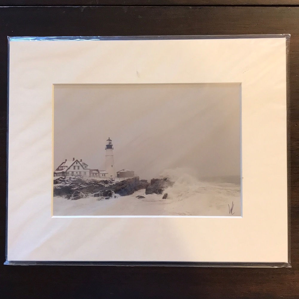 Matted Signed Photograph of Portland ME Head Light